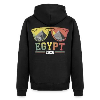 Vacances en Égypte 2026 Pyramides - Veste à capuche bio Premium Unisexe - noir - Dos - Nico (187cm)