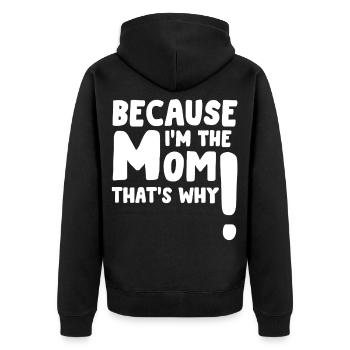 Maman règne parce que je suis la maman Citation drôle - Veste à capuche bio Premium Unisexe - noir - Dos - Nico (187cm)