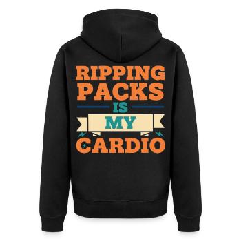 Ripping Packs est mon collectionneur de cartes à collectionner cardio - Veste à capuche bio Premium Unisexe - noir - Dos - Nico (187cm)