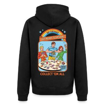 Reiß das Pack auf, mach dich bereit, sie zu enthüllen, sammle sie alle - Unisex Premium Bio Zip Hoodie - Schwarz - Hinten - Nico (187cm)