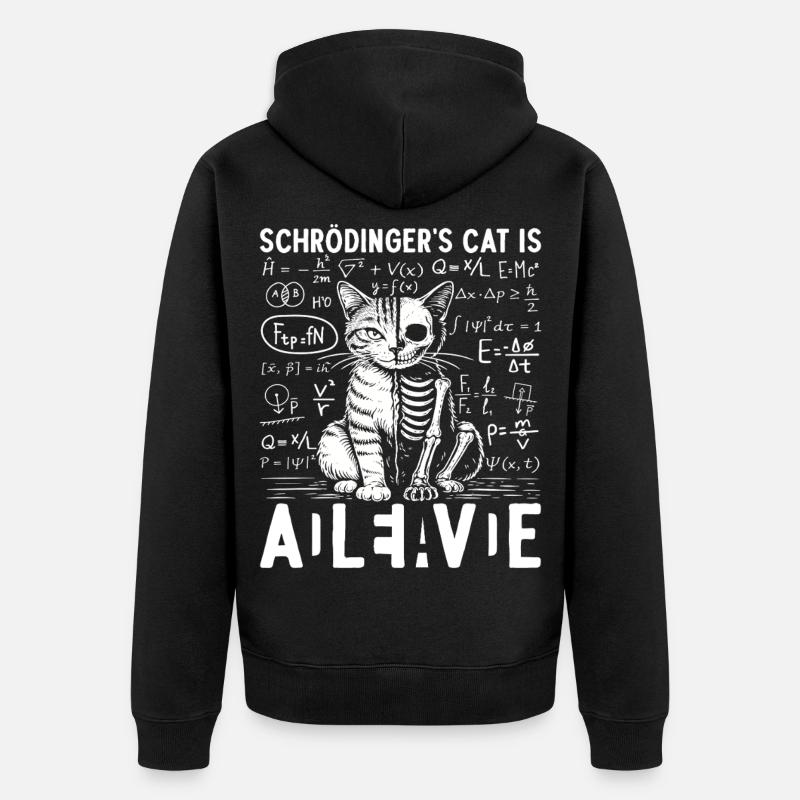 Le chat vivant de Schrödinger - Veste à capuche bio Premium Unisexe - noir