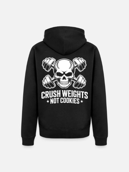 Crush Weights Gym No Sugar - Unisex Premium Organic Zip Hoodie - black