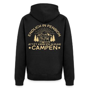 Guesthouse Caravan Camping Retirement - Unisex Premium Organic Zip Hoodie - black - Back - Nico (187cm)