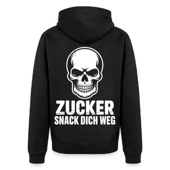 Sugar Skull Snack You Away - Unisex Premium Organic Zip Hoodie - black - Back - Nico (187cm)
