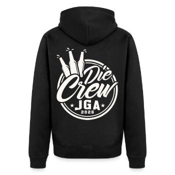 JGA 2026 Team Bräutigam Junggesellenabschied - Unisex Premium Bio Zip Hoodie - Schwarz - Hinten - Nico (187cm)