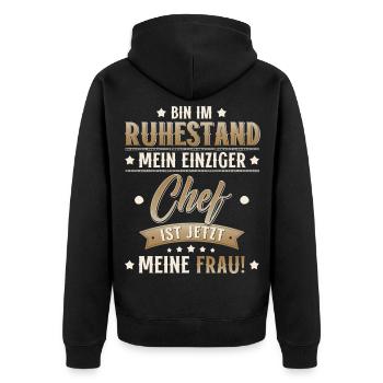 Pension Gift Man Pensioner Retirement 2026 Funny - Unisex Premium Organic Zip Hoodie - black - Back - Nico (187cm)