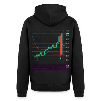 Échange d’actions crypto - Veste à capuche bio Premium Unisexe - noir - Dos - Nico (187cm)