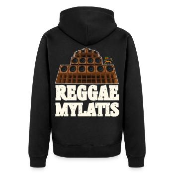 Reggae Mylatis - Unisex Premium Organic Zip Hoodie - black - Back - Nico (187cm)