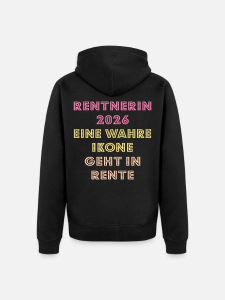 Rente Abschied Rentnerin 2026 - Unisex Premium Bio Zip Hoodie - Schwarz
