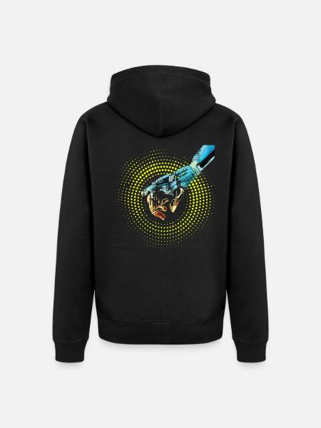 computer hand roboter KI digital cyborg code pc  - Unisex Premium Bio Zip Hoodie - Schwarz