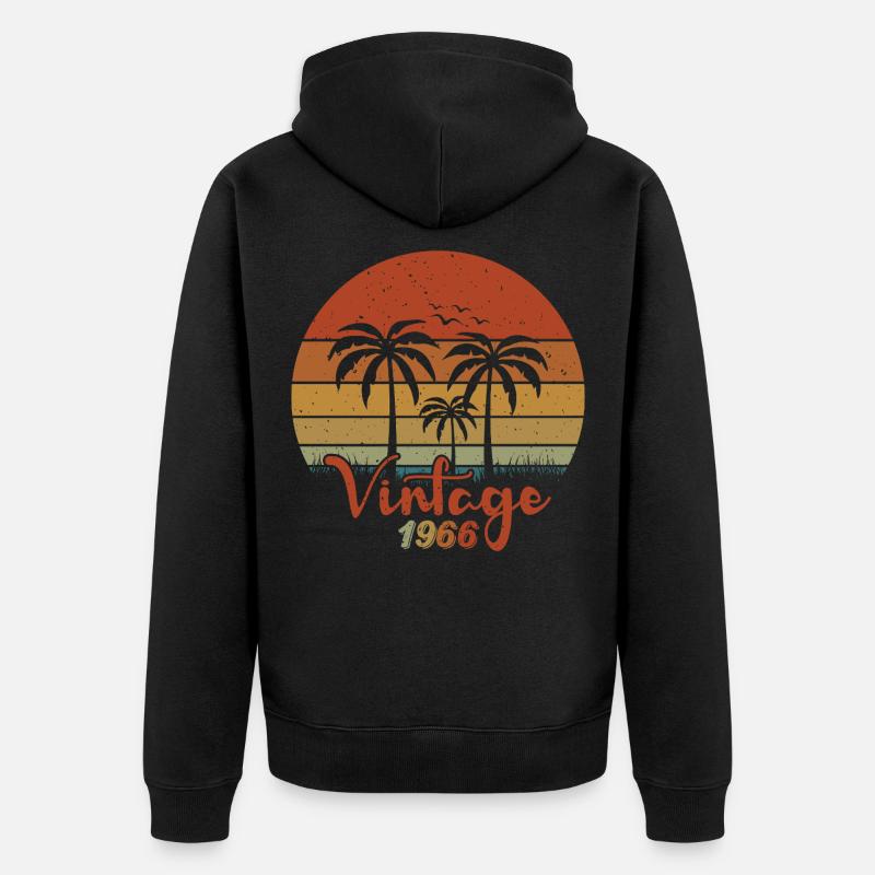 1966 Année de naissance - Veste à capuche bio Premium Unisexe - noir