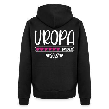 Great-grandpa 2027 loading heart loading bar - Unisex Premium Organic Zip Hoodie - black - Back - Nico (187cm)