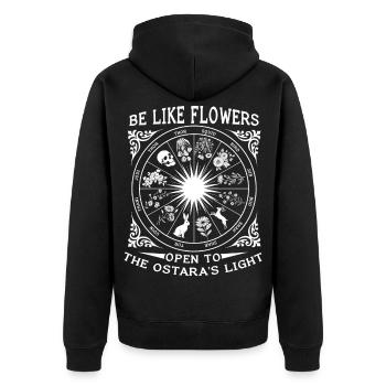 Sois comme les fleurs Joyeuses Pâques Ostara - Veste à capuche bio Premium Unisexe - noir - Dos - Nico (187cm)