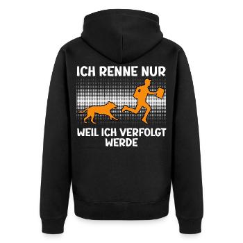 Facteur : COURS JUSTE PARCE QU’ON ME SUIT - Veste à capuche bio Premium Unisexe - noir - Dos - Nico (187cm)