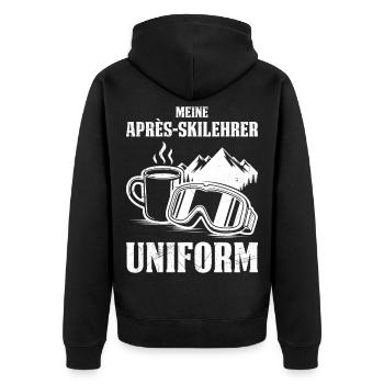 Skiing MY APRÈS SKI INSTRUCTOR UNIFORM FUNNY - Unisex Premium Organic Zip Hoodie - black - Back - Nico (187cm)