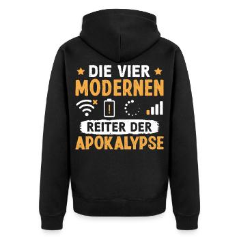 Nerd THE FOUR HORSEMEN OF THE MODERN APOCALYPSE - Unisex Premium Organic Zip Hoodie - black - Back - Nico (187cm)