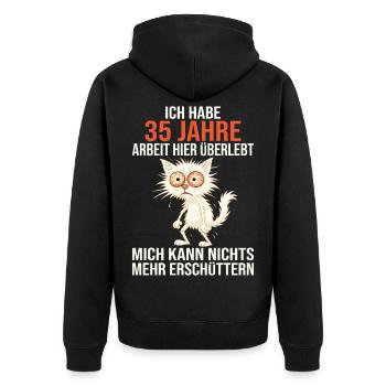 35th Anniversary of the Company Service Anniversary of Work - Unisex Premium Organic Zip Hoodie - black - Back - Nico (187cm)
