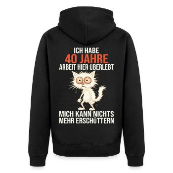 40th Company Anniversary Service Anniversary Work - Unisex Premium Organic Zip Hoodie - black - Back - Nico (187cm)