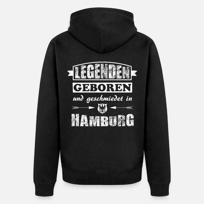 Légendes nées à Hambourg - Veste à capuche bio Premium Unisexe - noir