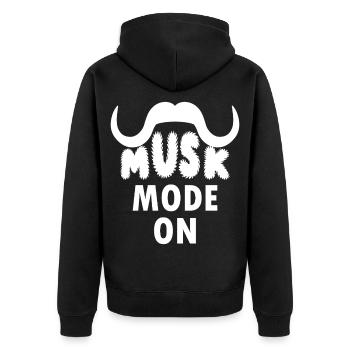 FOTOGRAFIE MOSCHUSOCHSEN - Unisex Premium Bio Zip Hoodie - Schwarz - Hinten - Nico (187cm)