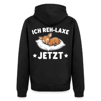 Je devrais lax maintenant - Jeu de mots drôle sur le cerf - Veste à capuche bio Premium Unisexe - noir - Dos - Nico (187cm)