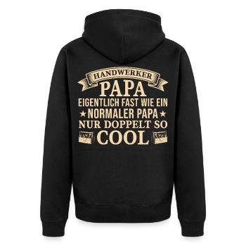 Artisan Dad Twice as Cool Gift - Unisex Premium Organic Zip Hoodie - black - Back - Nico (187cm)