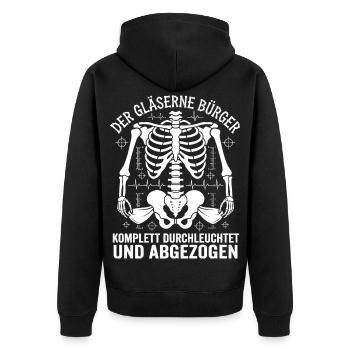 The Transparent Citizen X-rayed and Peeled Off - Unisex Premium Organic Zip Hoodie - black - Back - Nico (187cm)