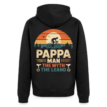 Pappa cycliste la fégende vélo vélo vélo vélo - Unisex Premium Bio Zip Hoodie - Schwarz - Hinten - Nico (187cm)
