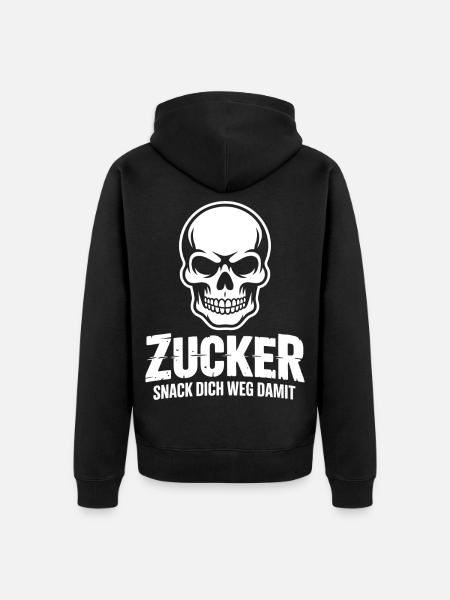 Sugar Skull Snack Design - Unisex Premium Organic Zip Hoodie - black