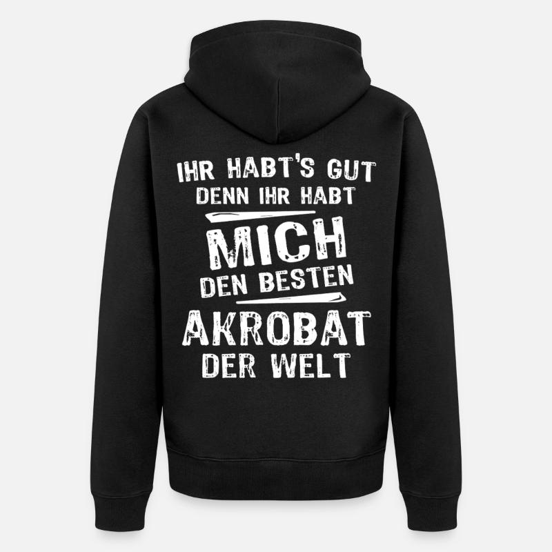 Akrobat - Unisex Premium Bio Zip Hoodie - Schwarz