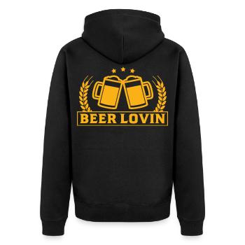 Chopes de bière Love Beer Toasts Célébrations de fête - Veste à capuche bio Premium Unisexe - noir - Dos - Nico (187cm)