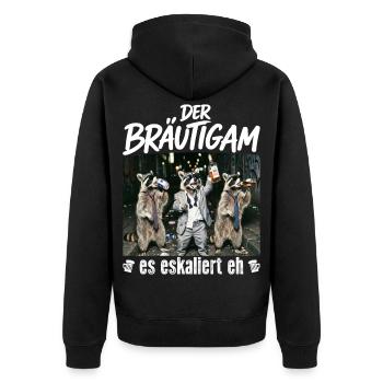 Bachelor Party Men Shirt Groom Bachelor Party - Unisex Premium Organic Zip Hoodie - black - Back - Nico (187cm)
