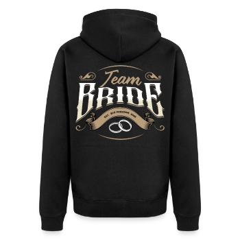 Team Bride 2026 - Unisex Premium Organic Zip Hoodie - black - Back - Nico (187cm)