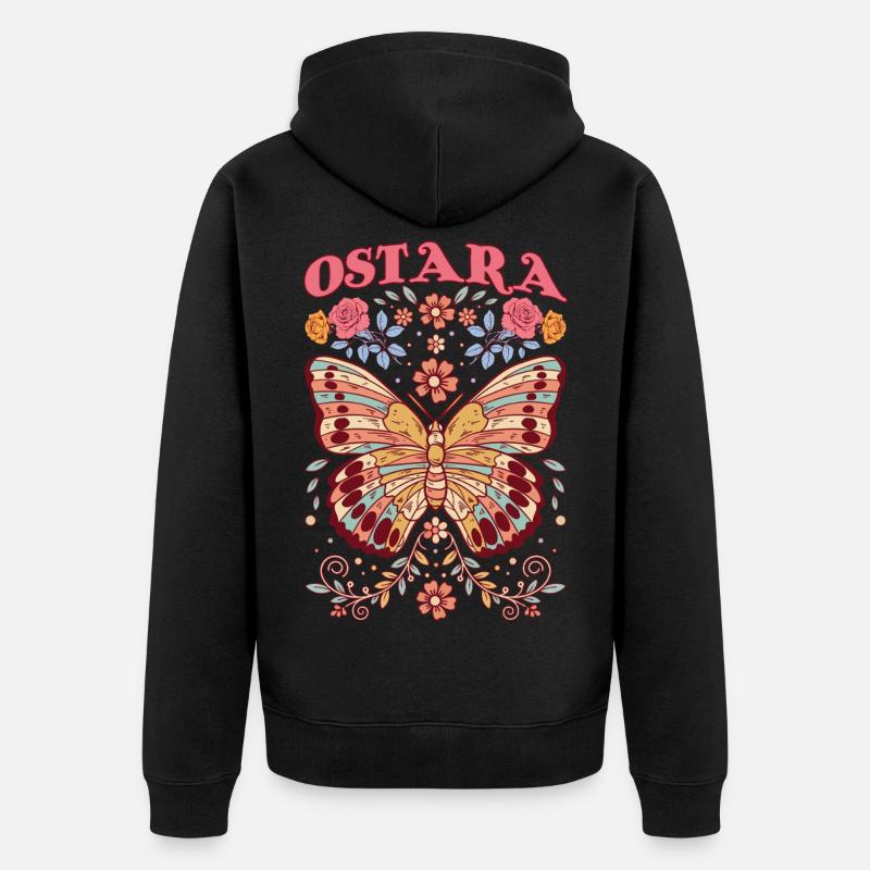 Ostara Månebarn God påske Ostara - Premium økologisk unisex-hettejakke - svart