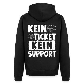 Nerd Computer NO TICKET NO PROBLEM FUNNY - Unisex Premium Organic Zip Hoodie - black - Back - Nico (187cm)