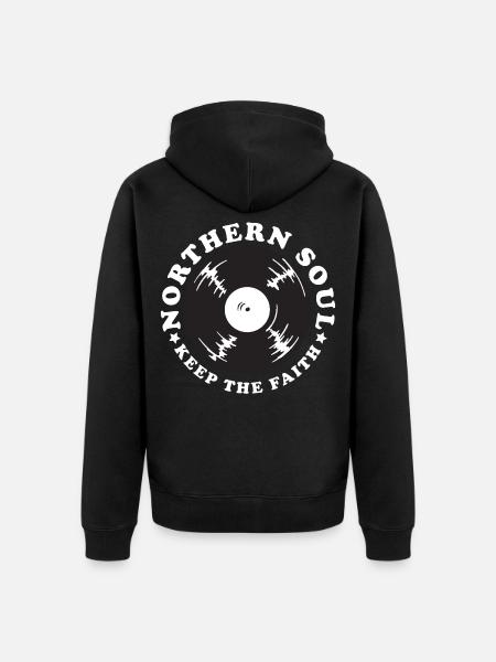 Northern Soul Vintage - Unisex Premium Organic Zip Hoodie - black