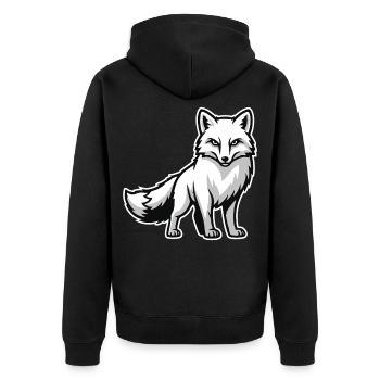 Renard Polaire Arctique Blanc Logo Animal Nature - Veste à capuche bio Premium Unisexe - noir - Dos - Nico (187cm)