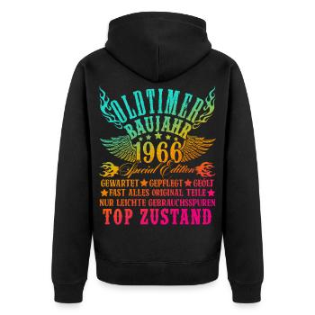60. Geburtstag 60 Jahre Deko 1965 Geschenk Lustig - Unisex Premium Bio Zip Hoodie - Schwarz - Hinten - Nico (187cm)