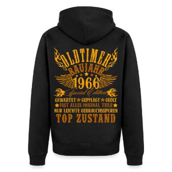 60. Geburtstag 60 Jahre Deko 1965 Geschenk Lustig - Unisex Premium Bio Zip Hoodie - Schwarz - Hinten - Nico (187cm)