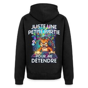 Gamer humour jeux vidéo console gaming chat énervé - Veste à capuche bio Premium Unisexe - noir - Dos - Nico (187cm)