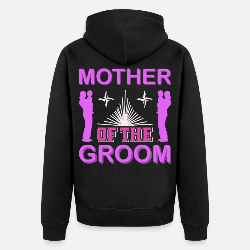 Mutter des Bräutigams Hochzeitsmama-Geschenkhemd - Unisex Premium Bio Zip Hoodie - Schwarz