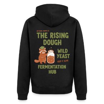 Sourdough Bread Baking Baker Wild Yeast Rising - Unisex Premium Organic Zip Hoodie - black - Back - Nico (187cm)