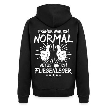 tiler - Unisex Premium Organic Zip Hoodie - black - Back - Nico (187cm)