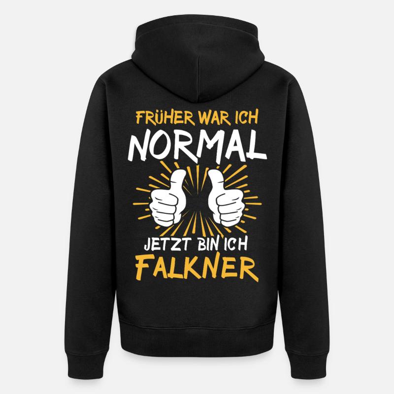 Falkner Spruch - Unisex Premium Bio Zip Hoodie - Schwarz