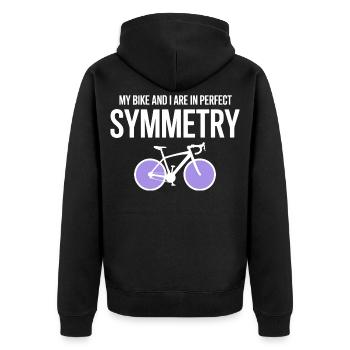 Professionnel de la symétrie parfaite du cyclisme artistique - Veste à capuche bio Premium Unisexe - noir - Dos - Nico (187cm)