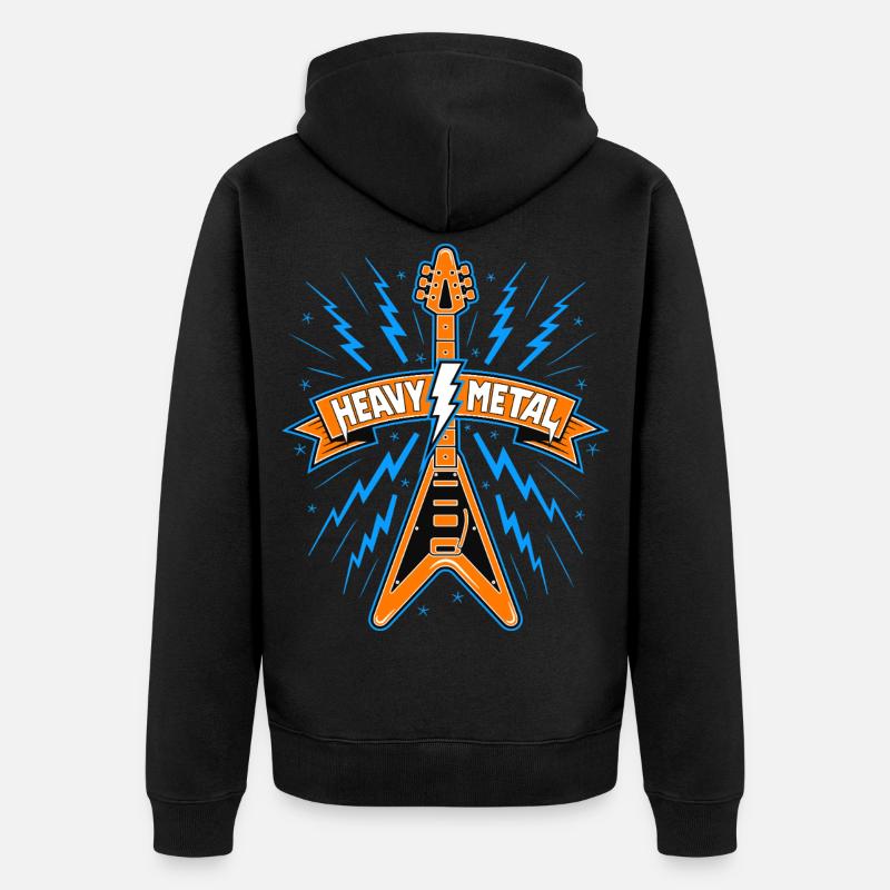 Heavy Metal-banner med gitarr - Ekologisk premiumluvjack unisex - svart