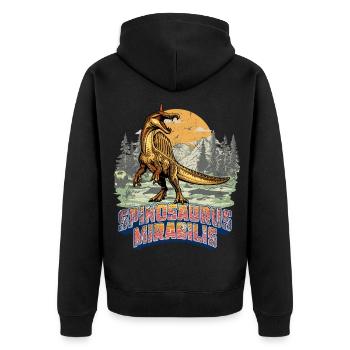 Spinosaurus Mirabilis Nouveau Dinosaure Rétro - Veste à capuche bio Premium Unisexe - noir - Dos - Nico (187cm)