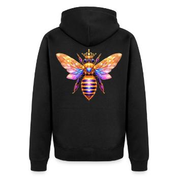 Queen Bee Bienenkönigin - Unisex Premium Organic Zip Hoodie - black - Back - Nico (187cm)