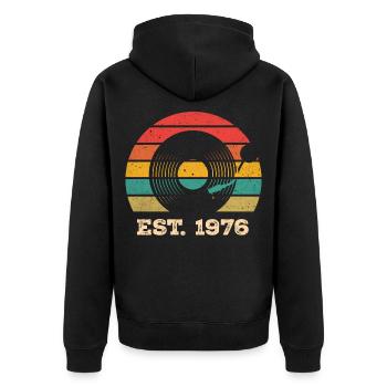 Millésime 1976 - Veste à capuche bio Premium Unisexe - noir - Dos - Nico (187cm)
