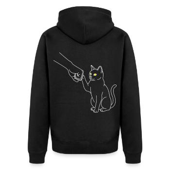 Chemise pour chats pour les amoureux des chats - Veste à capuche bio Premium Unisexe - noir - Dos - Nico (187cm)